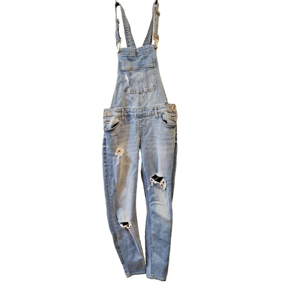Blue Spice Distressed denim overalls Size 7 - Picture 1 of 16